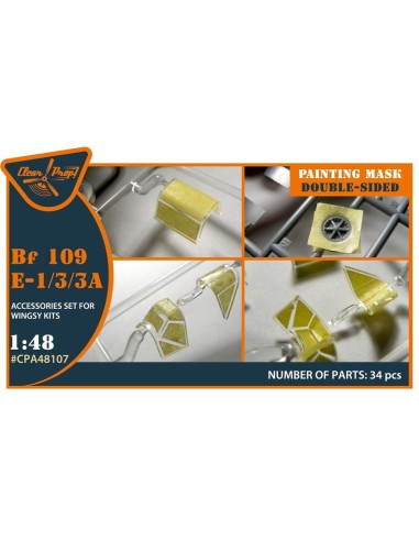 Bf-109E-1/3/3a double-sided painting mask for Wingsy Kits 