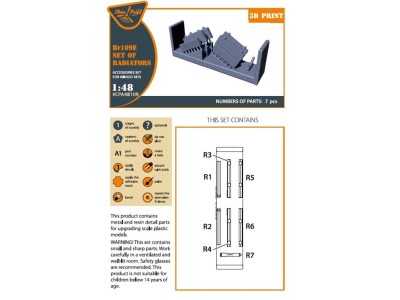 Bf-109E set of radiators for Wingsy Kits 