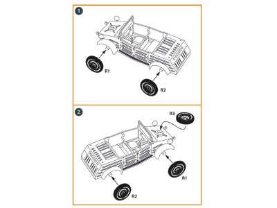 Kubelwagen type 82 Wheel set 