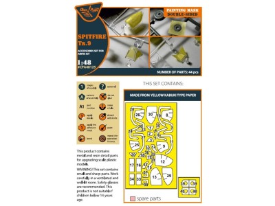Spitfire Tr.9 double-sided painting mask for Airfix kit 
