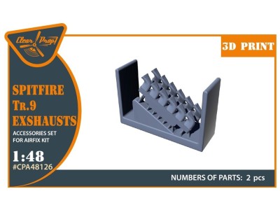 Spitfire Tr.9 exhausts for Airfix kit 
