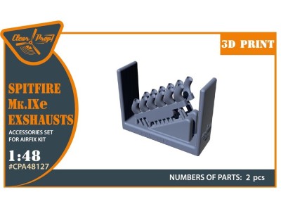 Spitfire Mk.IXe exhausts for Airfix kit 