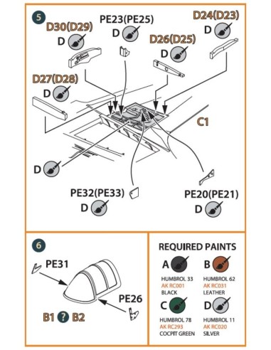 Gloster E28/39 Pioneer PE parts interior for CP kits CP72001/CP72007 