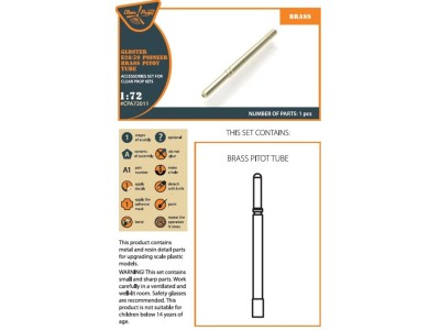 Gloster E28/39 Pioneer brass pitot tube for CP kits CP72001/CP72007 