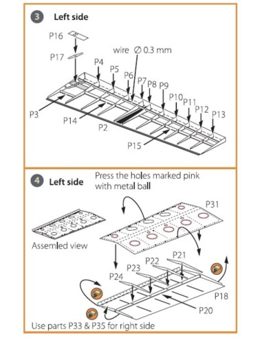 La-5 (all versions) PE landing flaps for CP kits CP72014/CP72015 