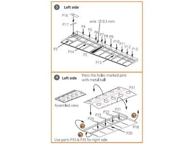 La-5 (all versions) PE landing flaps for CP kits CP72014/CP72015 