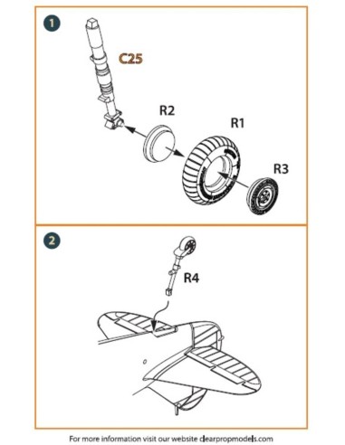 La-5 (early version) wheel set for CP kit CP72014 