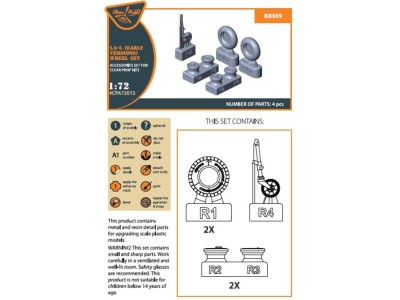 La-5 (early version) wheel set for CP kit CP72014 
