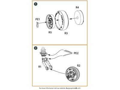 UH-2 A/B SEASPRITE (all versions) wheel set for CP kits CP72002/CP72017/CP72018 