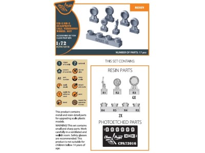 UH-2 A/B SEASPRITE (all versions) wheel set for CP kits CP72002/CP72017/CP72018 
