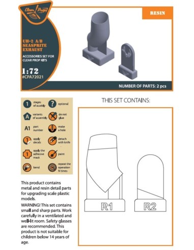 UH-2 A/B SEASPRITE resin exhaust for CP kit CP72002 
