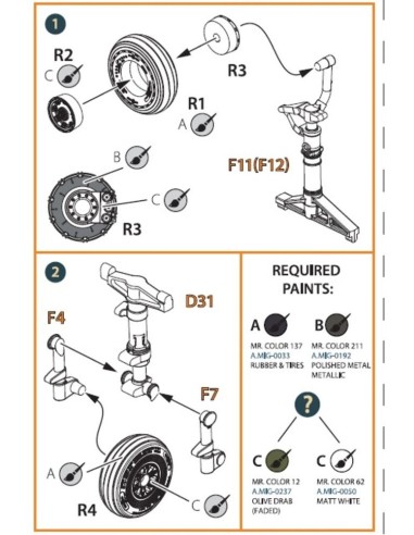 OV-1 A/B/C/D Mohawk wheels set for CP kit ??72016 