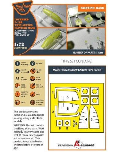 F-16B/D twin seater painting mask for REVELL kit 