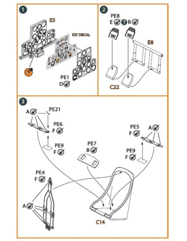 Hawk H-75 M/N/O PE parts for CP kits CP72021/CP72022/CP72029 