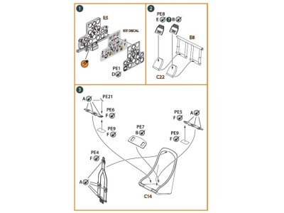 Hawk H-75 M/N/O PE parts for CP kits CP72021/CP72022/CP72029 