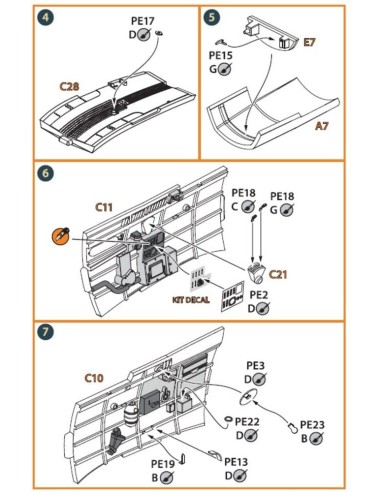 Hawk H-75 M/N/O PE parts for CP kits CP72021/CP72022/CP72029 