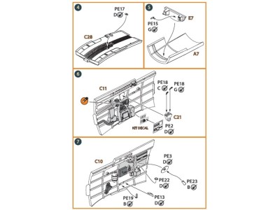 Hawk H-75 M/N/O PE parts for CP kits CP72021/CP72022/CP72029 