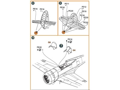 Hawk H-75 M/N/O PE parts for CP kits CP72021/CP72022/CP72029 