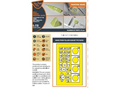 M6A1 Seiran painting mask for Tamiya kit 60737 