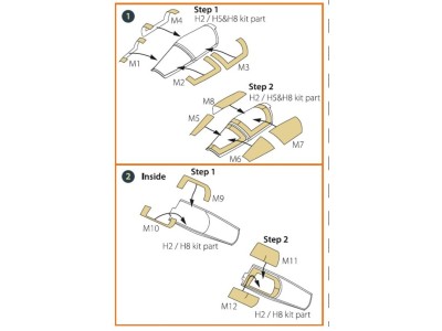 Mirage 2000C painting mask for Modelsvit kit 72073 