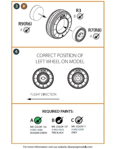 MiG-23ML, MLD, P, MLAE wheel set 