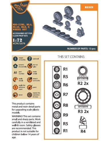 MiG-23ML, MLD, P, MLAE wheel set 