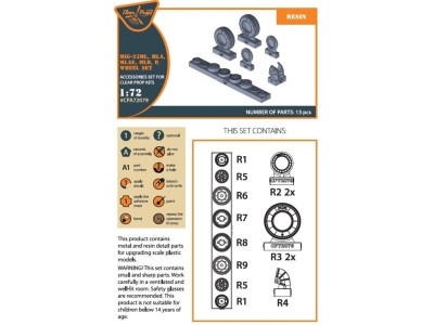 MiG-23ML, MLD, P, MLAE wheel set 