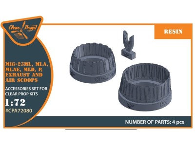 MiG-23ML, MLD, P, MLAE Exhaust and air scoops for CP kits 