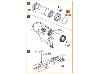 MiG-23ML, MLD, P, MLAE Exhaust and air scoops for CP kits 