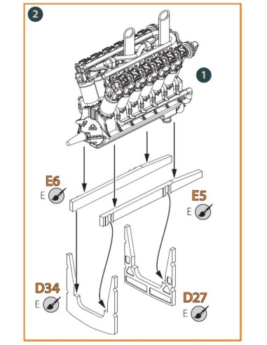 Liberty L-12 engine set 3D print 