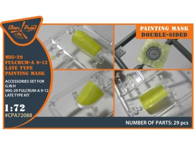 MiG-29 FULCRUM-A 9-12 late type double-sided painting mask for GWH kits 