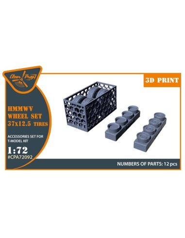HMMWV Wheel set 37x12,5 Tires for T-Model kits 