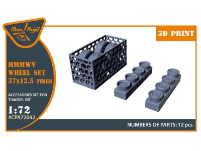 HMMWV Wheel set 37x12,5 Tires for T-Model kits 