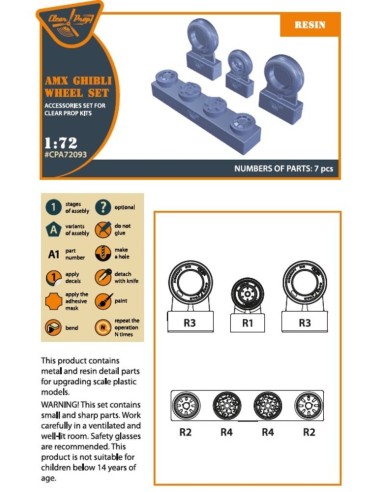 AMX, AMX-T Ghibli wheel set for Italeri kits 