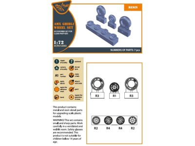 AMX, AMX-T Ghibli wheel set for Italeri kits 