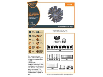 A5M Claude (all versions) resin engine set for CP kits CP72006/CP72008/CP72009/CP72010 upgrated 