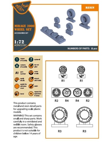 Mirage-2000 wheel set for Modelsvit, Dream Model kits 