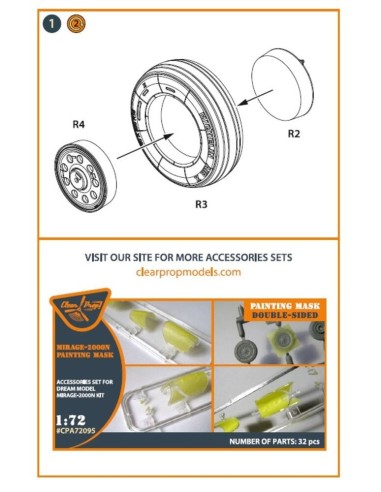 Mirage-2000 wheel set for Modelsvit, Dream Model kits 