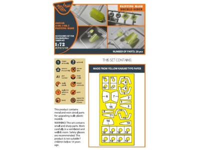 Jaguar A/GR.1/GR.3 painting mask for Italeri/Revell/Tamiya kits 
