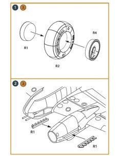 Me-410 B-1/U2/U4/R4 wheel set and exhausts for Airfix kit  2
