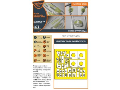 Me-410 B-1/U2/U4/R4 painting mask for Finemolds kits 