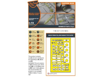 Me-410 B-1/U2/U4/R4 painting mask for Airfix kit 