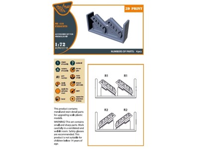 Me-410 B-1/U2/U4/R4 exhausts for Finemolds kits 