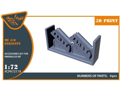 Me-410 B-1/U2/U4/R4 exhausts for Finemolds kits 