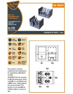 Me-410 B-1/U2/U4/R4 interior for Airfix, Finemolds kits 