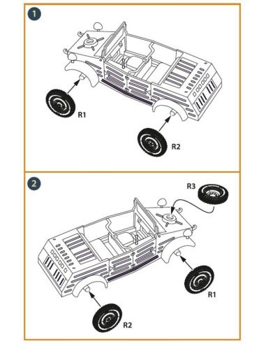 Kubelwagen type 82 Wheel set 