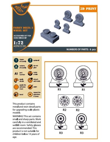 Fairey Delta 2 wheel set for Dora Wings kit 