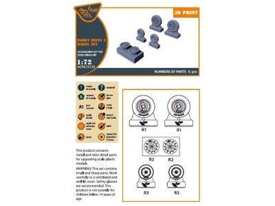 Fairey Delta 2 wheel set for Dora Wings kit 