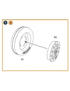 Fairey Delta 2 wheel set for Dora Wings kit  2