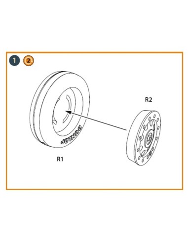 Fairey Delta 2 wheel set for Dora Wings kit 